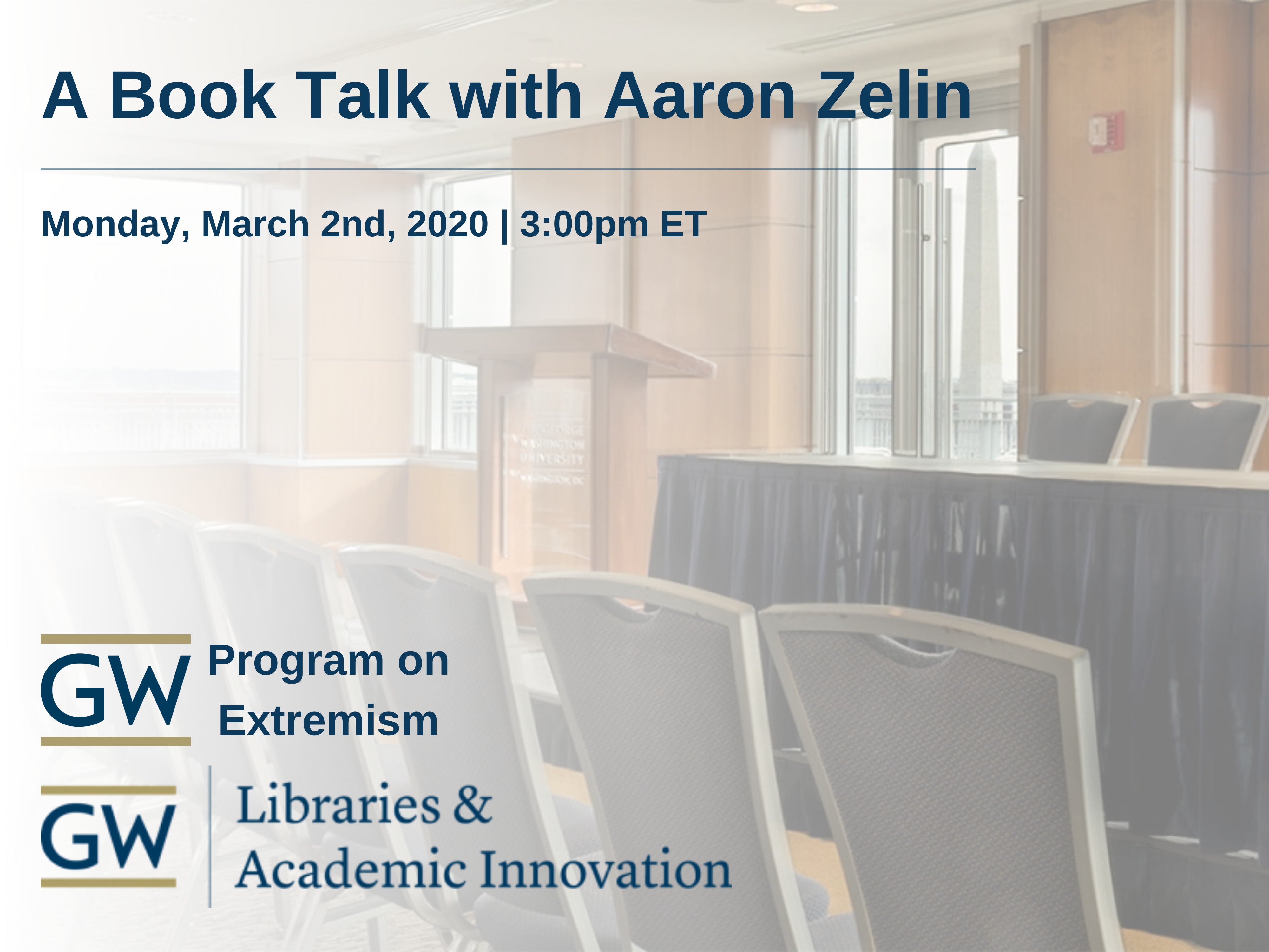 A Book Talk with Aaron Zelin Event Banner