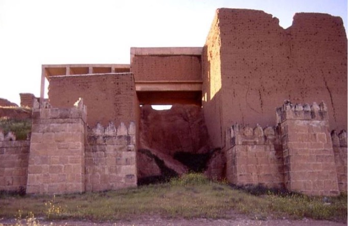 Ancient city walls of Mosul before destruction by ISIS forces.