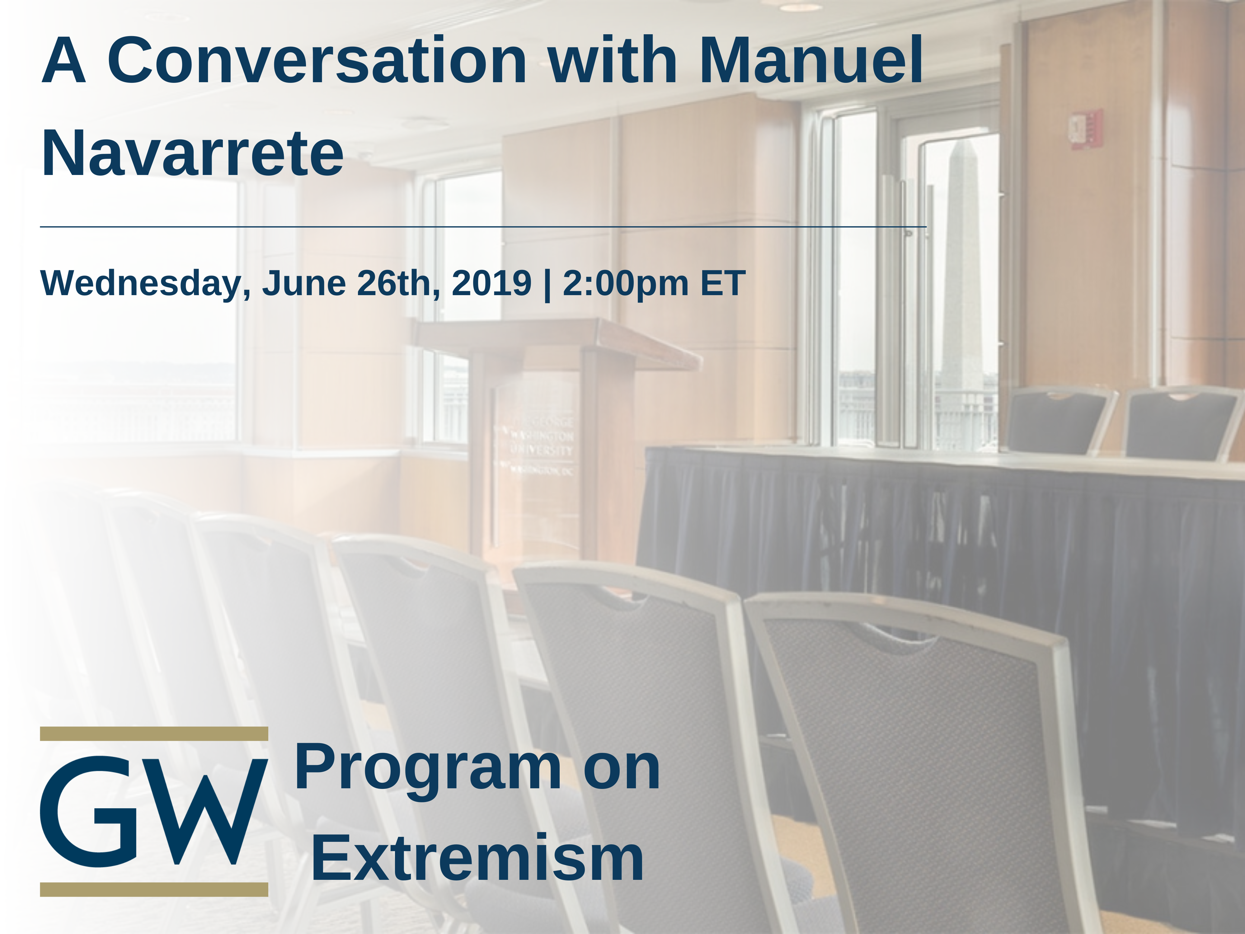 A Conversation with Manuel Navarrete Event Banner