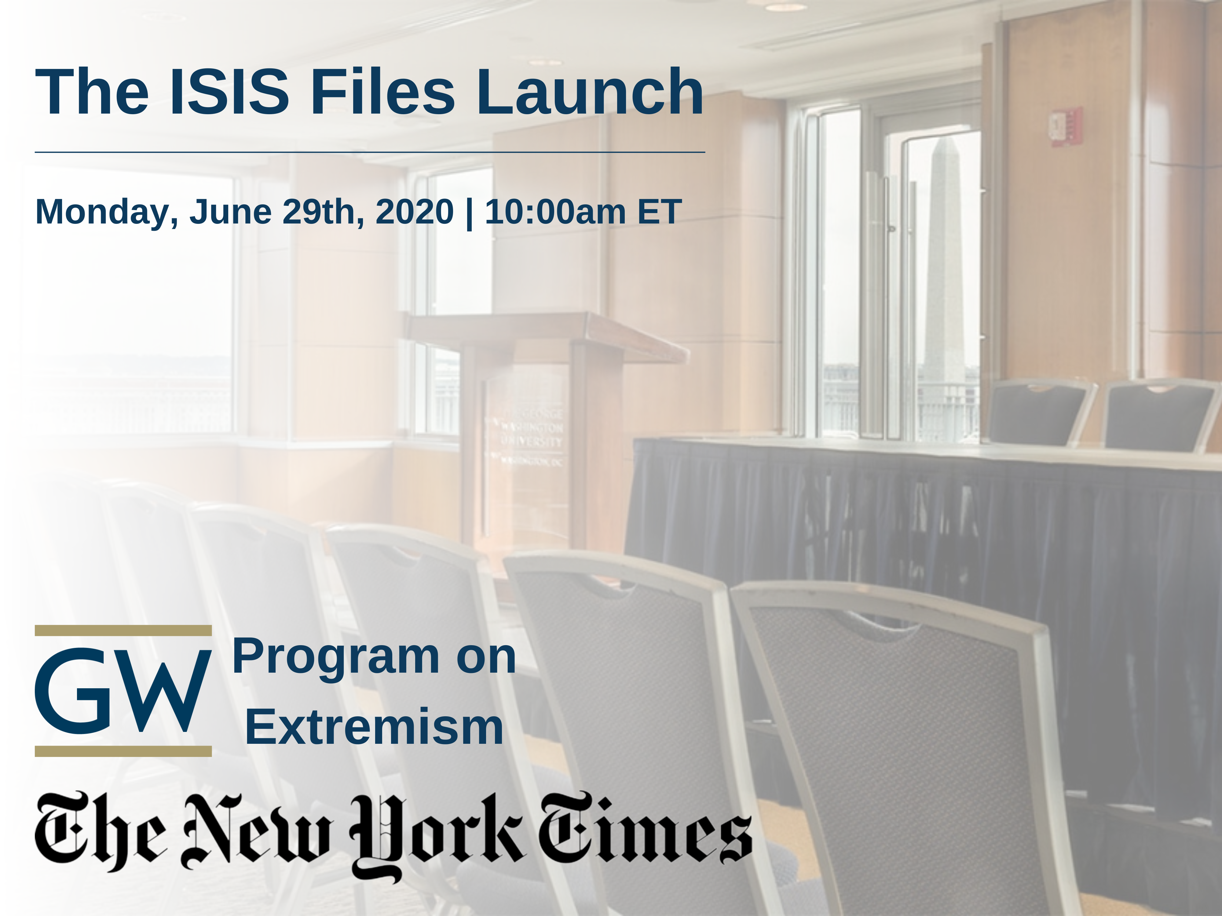 The ISIS Files Launch Event Banner