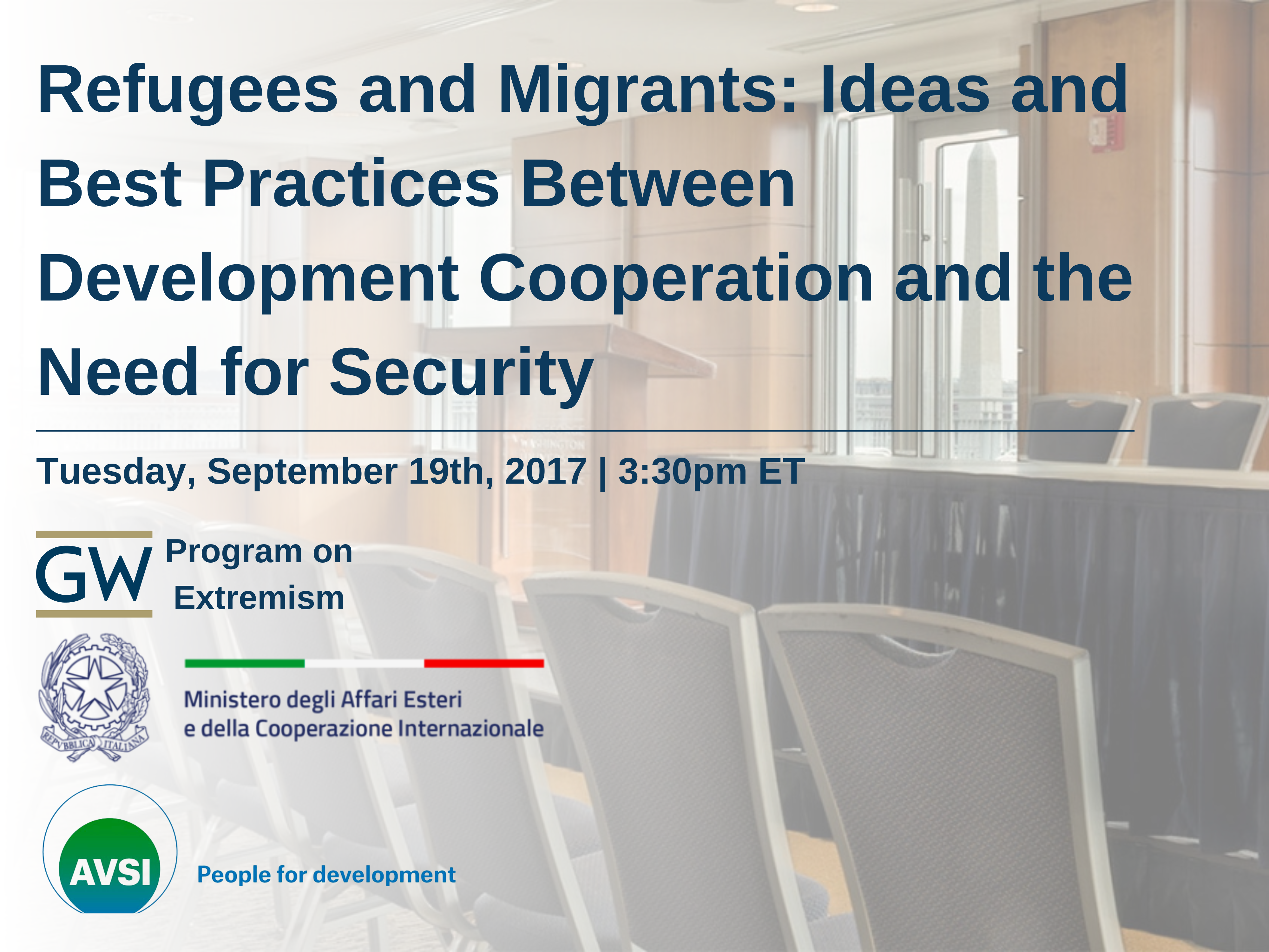 Refugees and Migrants: Ideas and Best Practices Between Development Cooperation and the Need for Security Event Banner