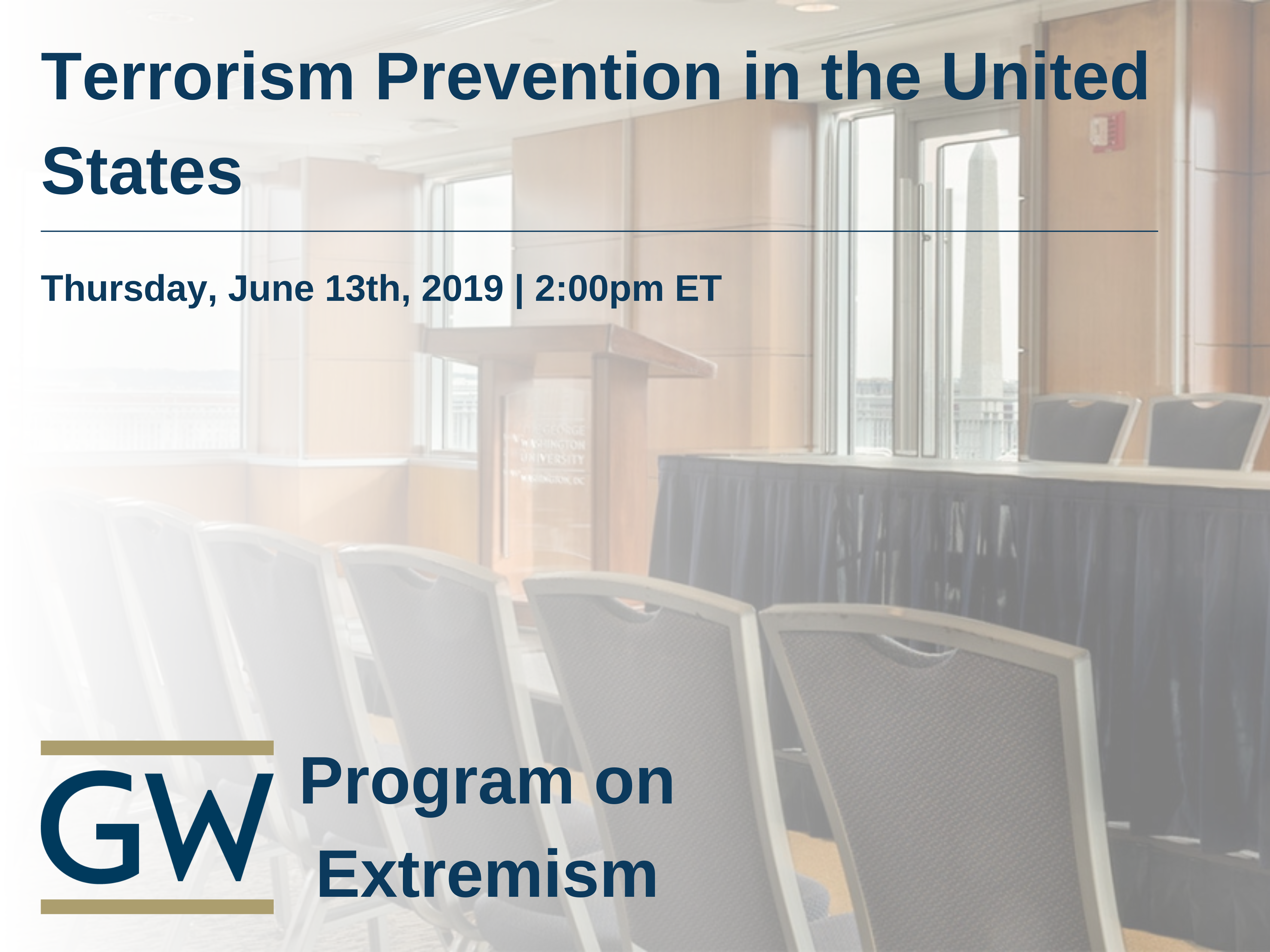 Terrorism Prevention in the United States Event Banner