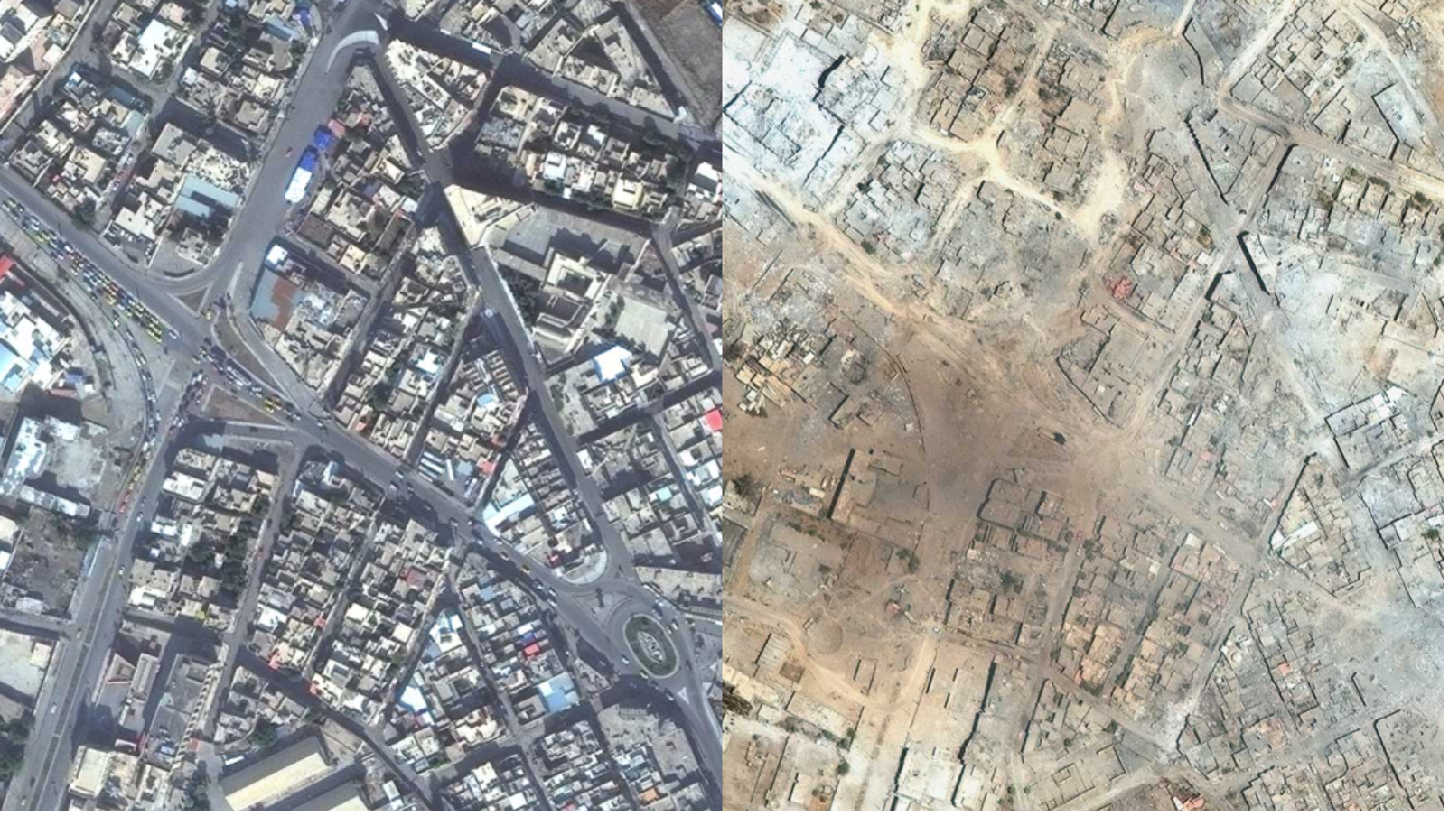 Figure 2. The city of Mosul in November 2015 (left) and July 2017 (right). Images from DigitalGlobe appearing in a New York Times article.