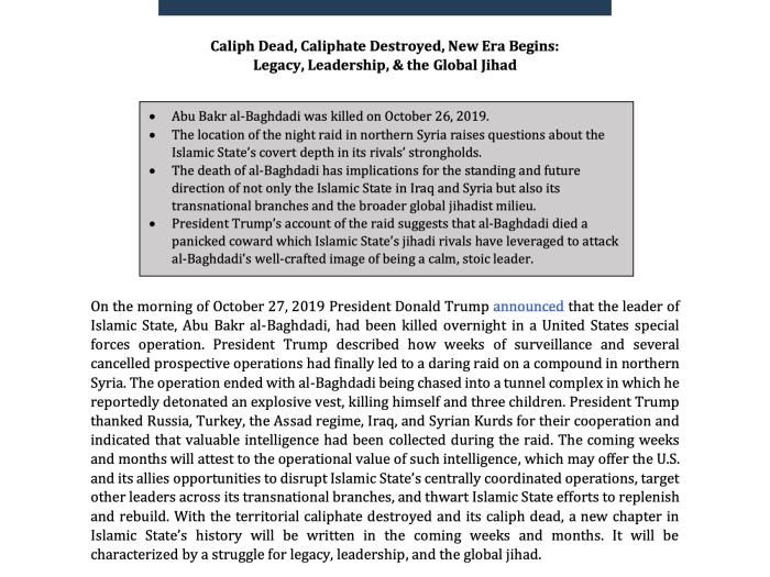 Caliph Dead, Caliphate Destroyed, New Era Begins