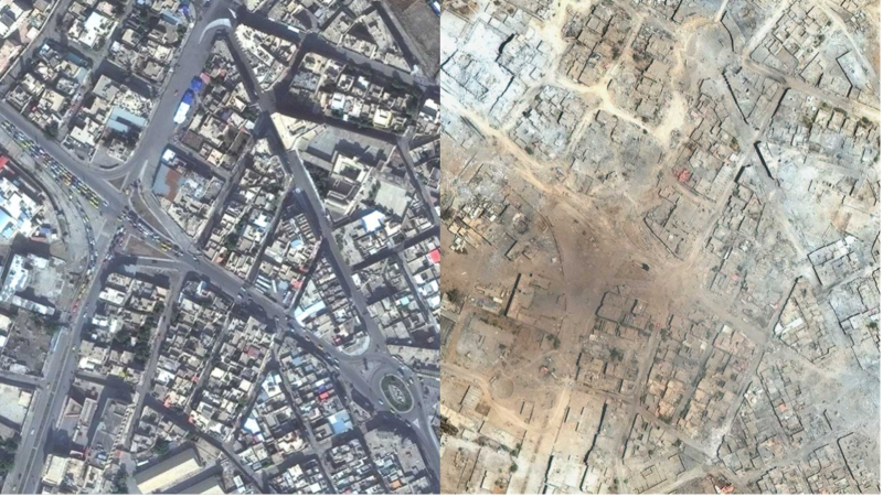 Figure 2. The city of Mosul in November 2015 (left) and July 2017 (right). Images from DigitalGlobe appearing in a New York Times article.