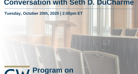 Terrorism Prosecutions: A Conversation with Seth D. DuCharme Event Banner